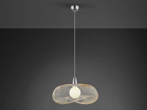 PENDUL FORMA, 55 CM, AURIU/CROM, DIN METAL, STIL MODERN - Img 3