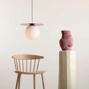 PENDUL LOOP L, 200 CM, ROSU, DIN STICLA SI METAL, STIL MODERN - Img 3