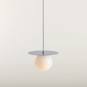 PENDUL LOOP M, 200 CM, ALBASTRU, DIN STICLA SI METAL, STIL MODERN - Img 2