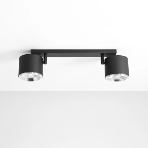 PLAFONIERA BOT, 2 BRATE, 10 CM, NEAGRA, DIN METAL, STIL MODERN - Img 1