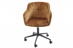 SCAUN BIROU AJUSTABIL, EUPHORIA, DIN METAL SI CATIFEA GALBEN MUSTAR, ARTIM GROUP SELECTION - Img 6