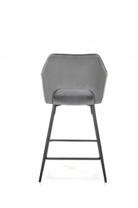 SCAUN DE BAR H-107, GRI/NEGRU, TAPITAT CU CATIFEA, STIL MODERN, HALMAR - Img 2
