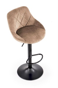 SCAUN DE BAR H101, BEJ/NEGRU, TAPITERIE DIN CATIFEA SI PICIOARE DIN METAL, STIL MODERN - Img 5