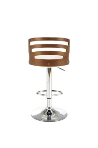 SCAUN DE BAR H109, CREM/NUC/CROM, TAPITERIE BOUCLE SI LEMN SI PICIOARE DIN METAL, STIL MODERN - Img 2