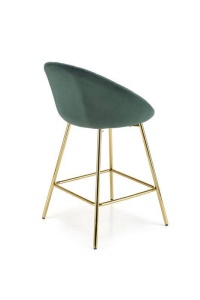 SCAUN DE BAR H112, VERDE/AURIU, TAPITERIE DIN CATIFEA SI PICIOARE DIN METAL, STIL MODERN - Img 8