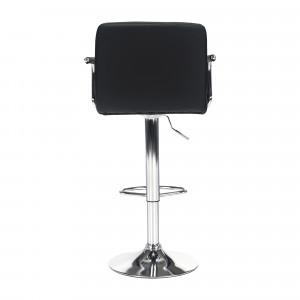 SCAUN DE BAR LEORA 2 NEW, NEGRU/CROM, STIL MODERN, TK - Img 2