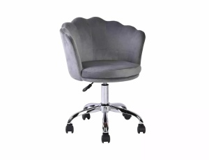 SCAUN DE BIROU PIVOTANT ROSE, GRI BLUVEL 14/CROM, TAPITERIE DIN CATIFEA SI PICIOR DIN METAL, STIL MODERN - Img 1