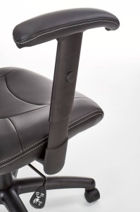 SCAUN DE BIROU STILO, NEGRU/NEGRU, TAPITERIE DIN PIELE ECOLOGICA SI PICIOARE DIN METAL, STIL MODERN - Img 3