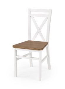 SCAUN DINING DARIUSZ 2, ARIN/ALB, DIN MDF SI LEMN MASIV DE FAG, STIL CLASIC, HALMAR - Img 1