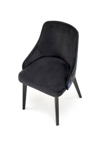 SCAUN DINING ENDO, NEGRU BLUVEL 19/MULTICOLOR/NEGRU, CU TAPITERIE DIN CATIFEA SI PICIOARE DIN LEMN MASIV, STIL CLASIC - Img 3