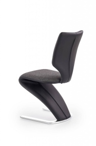 SCAUN DINING K307, GRI/NEGRU/CROM, CU TAPITERIE DIN STOFA, PIELE ECOLOGICA SI PICIOARE DIN METAL, STIL MODERN - Img 3