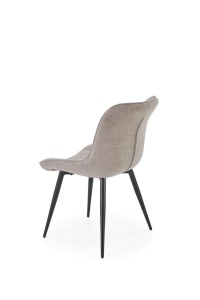 SCAUN DINING K567, GRI/NEGRU, TAPITERIE DIN STOFA FINA SI PICIOARE DIN METAL, STIL MODERN - Img 2