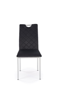 SCAUN DINING K578, NEGRU 66/CROM, TAPITERIE DIN CATIFEA SI PICIOARE DIN METAL, STIL MODERN - Img 4