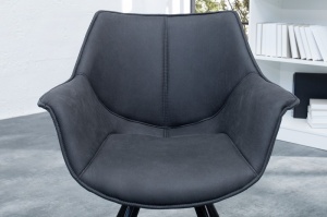 SCAUN, GRI ANTICHIZAT, PENTRU BIROURI/SALI DE CONFERINTA, DUTCH RETRO, COD 37612, DESIGN RETRO VINTAGE - Img 5
