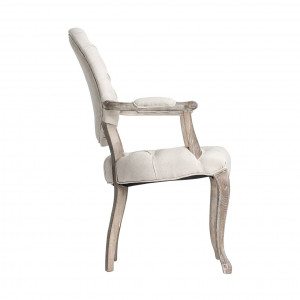 SCAUN JENA REF. 24464, BUTONAT, ECRU, STIL VINTAGE, DIN LEMN MASIV DE FRASIN , IN SI SPUMA, VIC - Img 3