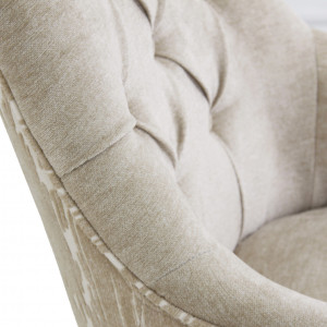 SCAUN QUIMPER REF. 22660, BUTONAT, BEJ, STIL MODERN, DIN LEMN MASIVE DE PIN , VIC - Img 4