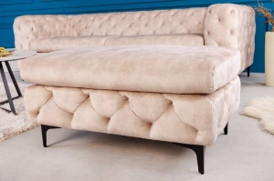 SCAUN/TABURET, BAROCK, CATIFEA DE CULOAREA SAMPANIEI, STIL CHESTERFIELD - Img 2