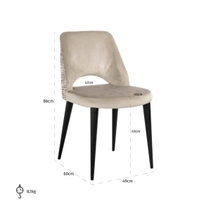 SCAUN TRENDY TABITHA, NATUR, KHAKI, METAL, POLIESTER, SPUMA, REZISTENT LA FOC, RICHMOND INTERIORS - Img 3