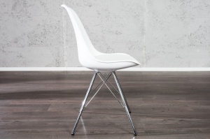 SET 2 SCAUNE, ALBE, SCANDINAVIA RETRO, DESIGN SCANDINAV - Img 3