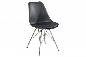 SET 4 SCAUNE GRI INCHIS SCANDINAVIA RETRO 38090 - DESIGN SCANDINAV - Img 2