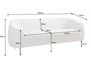 SOFA/DIVAN, 205CM, TEXTIL PLUS, BOUCLE, ALB/AURIU, DESIGN EXCLUSIVIST, ARTIM GROUP SELECTION - Img 7
