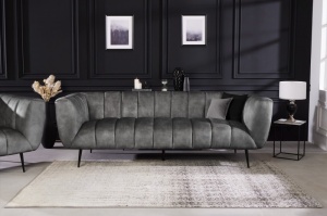 SOFA MODERNA, 225CM, TEXTIL FIN( CATIFEA), GRI/NEGRU, DESIGN EXCLUSIVIST, ARTIM GROUP SELECTION - Img 1