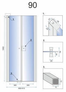 USA DE DUS, WESTERN SPACE N2, 90CM, DIN STICLA SECURIZATA, CALITATE SUPERIOARA, REA - Img 1