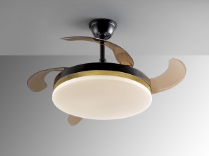VENTILATOR VENTO, CU TELECOMANDA, 35/45 CM, NEGRU MAT/AURIU/OPAL, DIN METAL SI ACRIL, STIL MODERN - Img 2