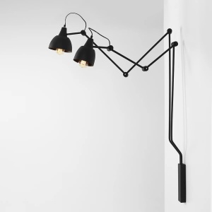 APLICA AIDA, 2 BRATE, 190 CM, NEAGRA, DIN METAL, STIL MODERN - Img 1