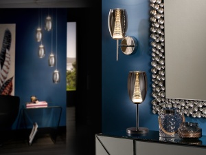 APLICA NEBULA, 30 CM, CROM/TRANSPARENT, DIN METAL, STICLA SI POLICARBONAT, STIL MODERN - Img 2
