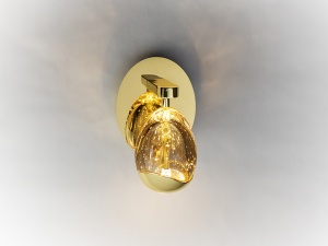 APLICA ROCIO, 19 CM, AURIU/SAMPANIE, DIN METAL SI STICLA, STIL MODERN - Img 2