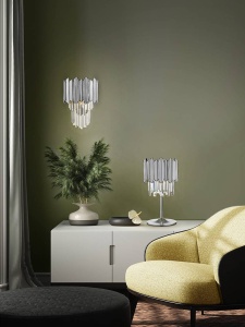 APLICA TIARA, 31 CM, CROM/TRANSPARENT, DIN METAL, ABS SI STICLA, STIL MODERN - Img 1