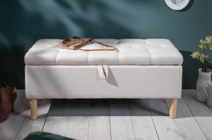 BANCUTA, CASTLE 100CM, COD 40408, DIN LEMN SI TEXTIL, STIL RUSTIC - Img 3
