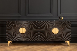 BUFET/ COMODA 177CM, DIN LEMN MASIV DE MANGO SI METAL, CU ORNAMENTE 3D, ARTIM GROUP SELECTION - Img 6