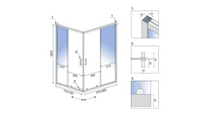 CABINA DE DUS REA CITY, CULISANTA, 80x100CM, NEGRU, DIN STICLA, CALITATE SUPERIOARA - Img 5