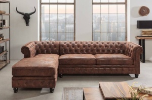 COLTAR 270CM, CHESTERFIELD, MARO ANTIC, DIN MICROFIBRA, DESIGN CLASIC, ARTIM GROUP SELECTION - Img 1