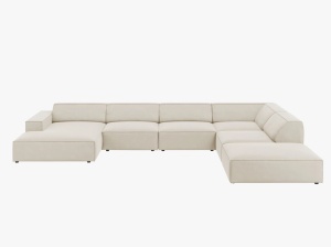 COLTAR JODIE, DREAPTA, 7 LOCURI, 364 CM, DIVERSE CULORI SI MATERIALE, DESIGN DEOSEBIT - Img 4