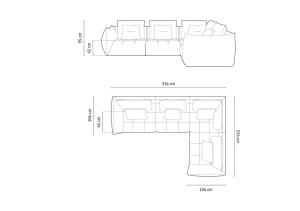 COLTAR MODULAR BLOOM DREAPTA, 4 LOCURI, 316 CM, DIVERSE CULORI SI MATERIALE, DESIGN DEOSEBIT - Img 16