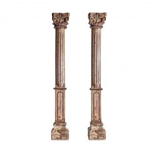 COLUMNA DASHA REF. 31255, DIN LEMN MASIV DE TEC, STIL RUSTIC, VIC - Img 3