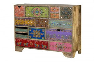 COMODA 120CM, MARO/MULTICOLOR, DIN LEMN DE MANGO, GINER Y COLOMER - Img 3