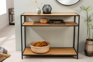 CONSOLA MODERNA, SLIM LINE 100CM, DIN FURNIR LEMN SI METAL - Img 2