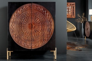 DULAP/BUFET, DIN LEMN MASIV DE MANGO, 120CM, CU ORNAMENTE DEOSEBITE, ARTIM GROUP SELECTION - Img 3
