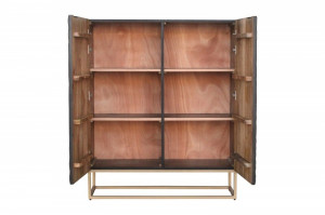 DULAP LIVING, ILLUSION 120CM, LEMN DE MANGO, NEGRU/AURIU, MODEL 2024 - Img 3