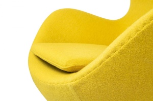 FOTOLIU CONFORTABIL EGG CLASSIC, GALBEN MUSTAR 21/NEGRU, DIN CASMIR SI METAL, STIL MODERN B2 - Img 5