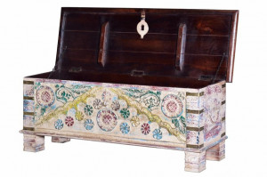 LADA PENTRU DEPOZITARE/CUFAR MORA, MULTICOLOR, LEMN DE MANGO, STIL VINTAGE G&C - Img 2