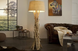 LAMPADAR WILD NATURE BEJ NISIPIU/NATURAL 155CM DIN IUTA SI LEMN - Img 1