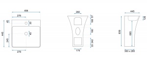 LAVOAR ADA SLIM 84 CM DIN CERAMICA ALBA CALITATE SUPERIOARA, REA - Img 1