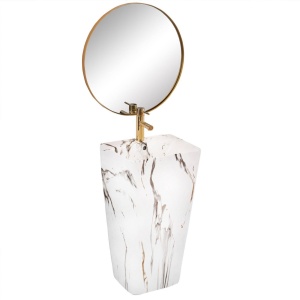 LAVOAR REA STATIV ARIS, 83 CM, EFECT DE MARMURA ALBA, DIN CERAMICA, CALITATE SUPERIOARA - Img 2