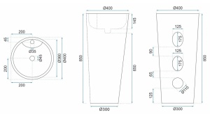 LAVOAR REA STATIV BLANKA, 84 CM, ALB, DIN CERAMICA, CALITATE SUPERIOARA - Img 8