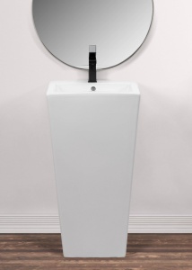LAVOAR REA STATIV DARIA, 84 CM, ALB, DIN CERAMICA, CALITATE SUPERIOARA - Img 2